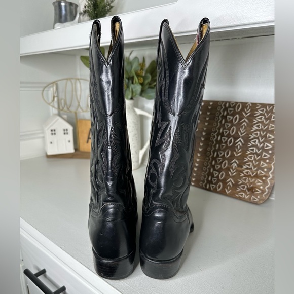 **SOLD** Rudel Vintage Black Embroidered Cowboy Western Boots Men's 9, Women's - Picture 6 of 9